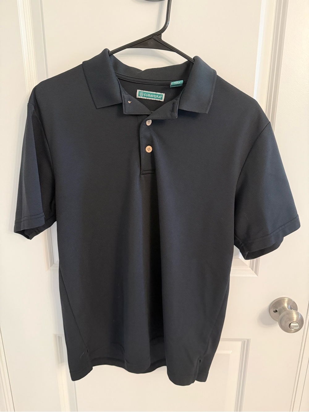 Cubavera Men's Black Polo Shirt with Classic Collar